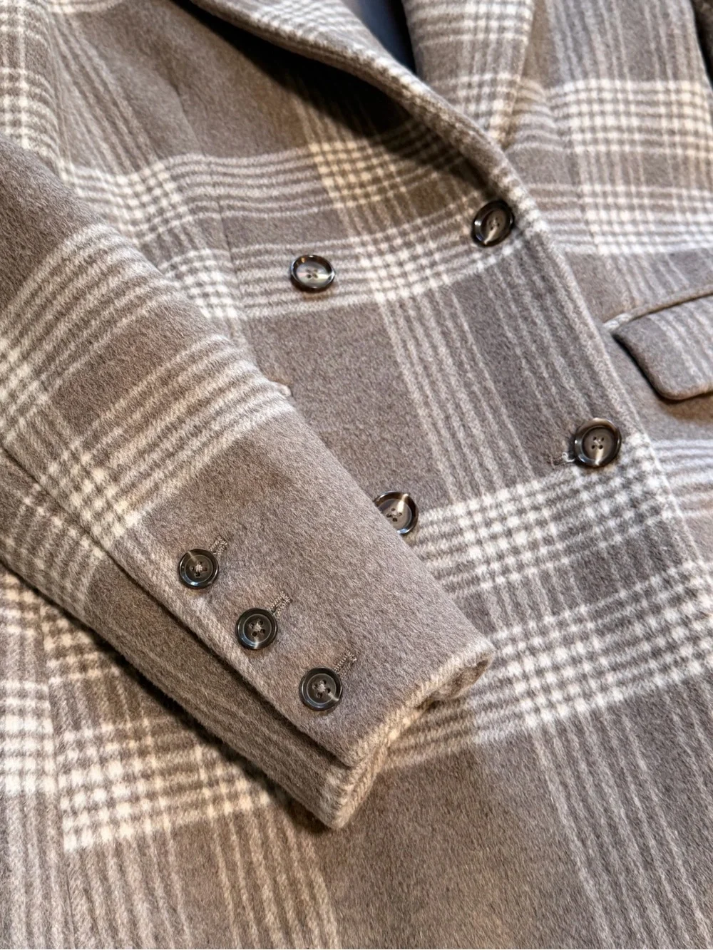 Reformation York Double Breasted Plaid Coat - Size Medium